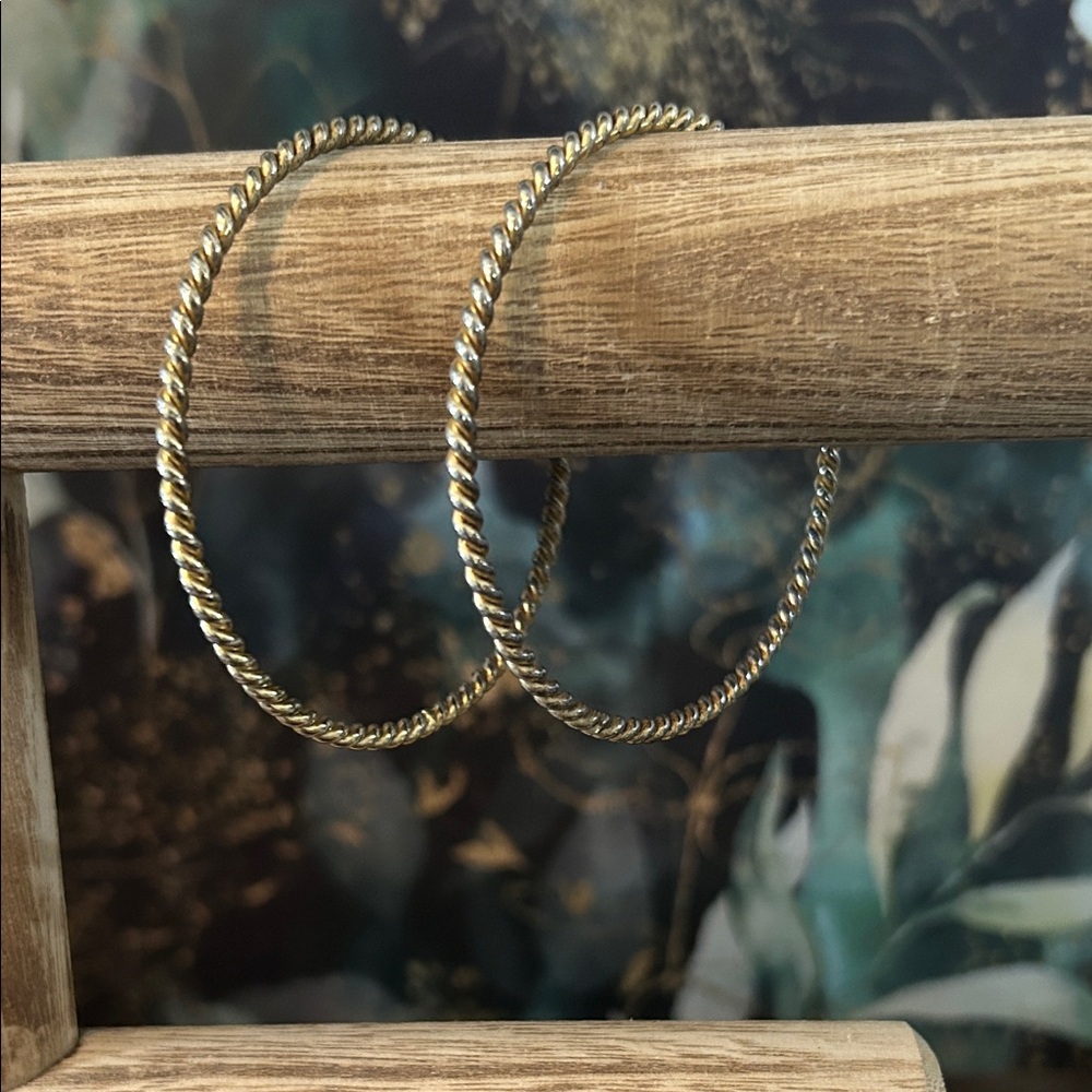 Twisted Gold Hoop Bracelet set